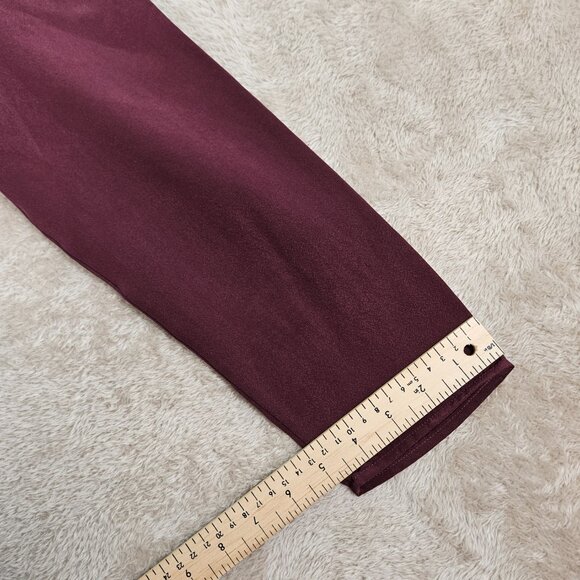 NWT Aritzia Babaton CAHUN Rich Maroon Silk Viscose Shirt w/ Shoulder Pads Size L - Picture 12 of 16